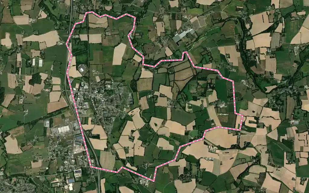 Vue satellite de Saint-Armel avec ses contours administratifs
