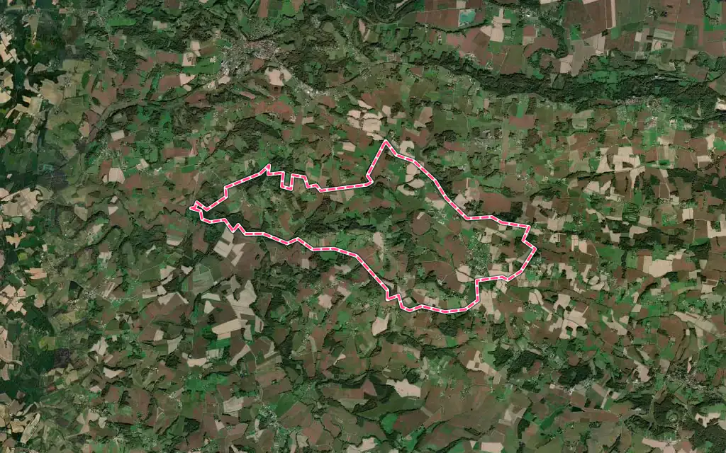 Vue satellite de Saint-Aubin avec ses contours administratifs