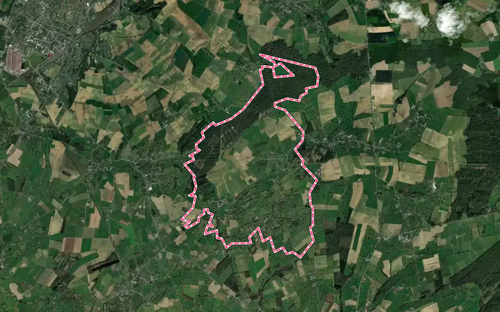 Vue satellite de Saint-Aubin avec ses contours administratifs