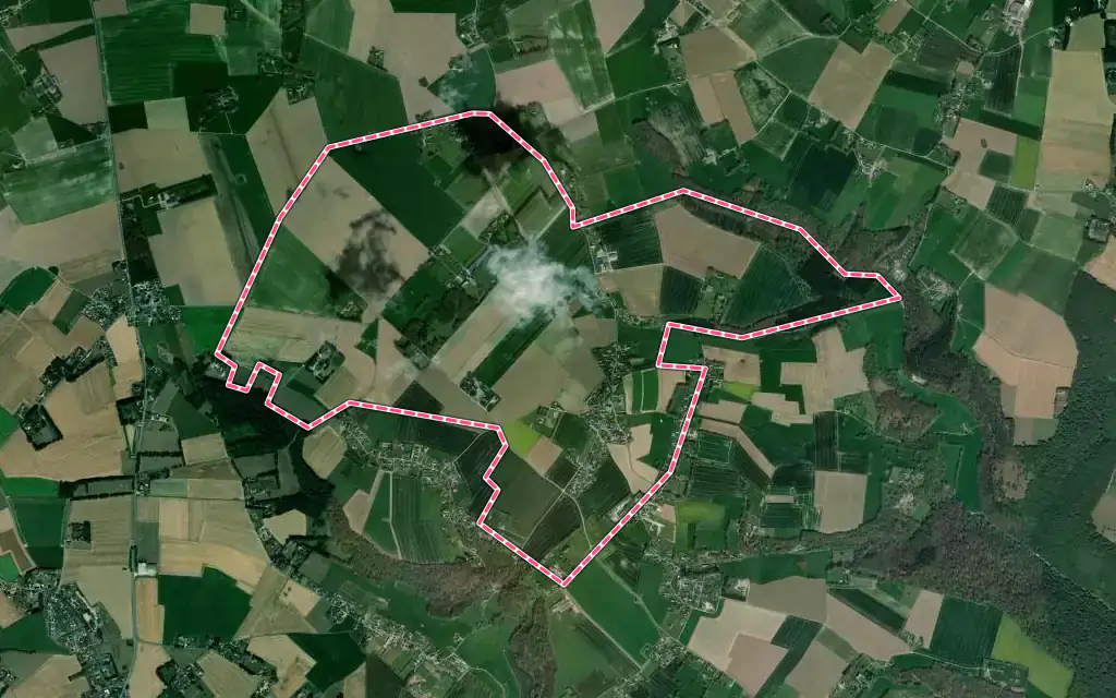 Vue satellite de Saint-Aubin-de-Crétot avec ses contours administratifs