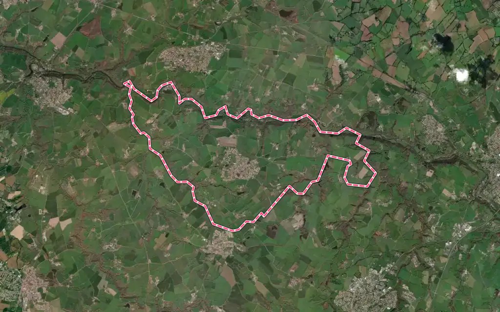 Vue satellite de Saint-Aubin-des-Ormeaux avec ses contours administratifs