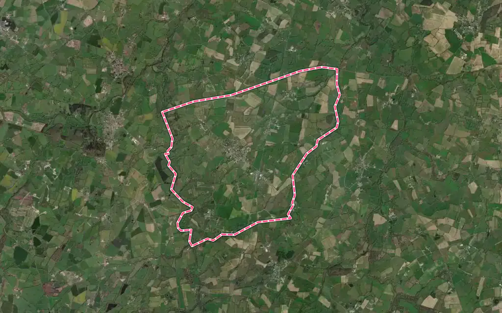 Vue satellite de Saint-Aubin-du-Plain avec ses contours administratifs