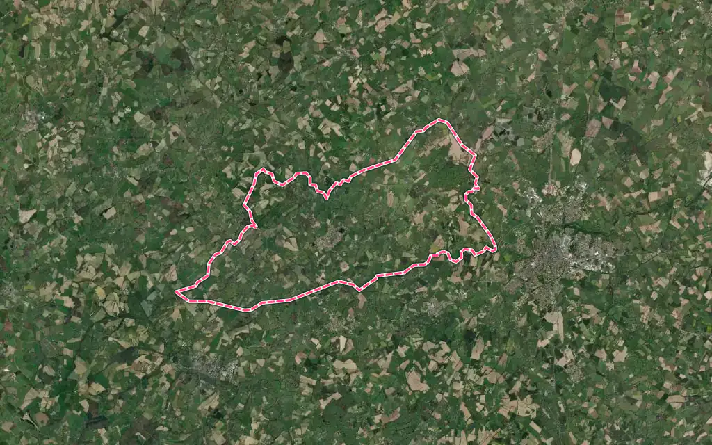 Vue satellite de Saint-Aubin-le-Cloud avec ses contours administratifs