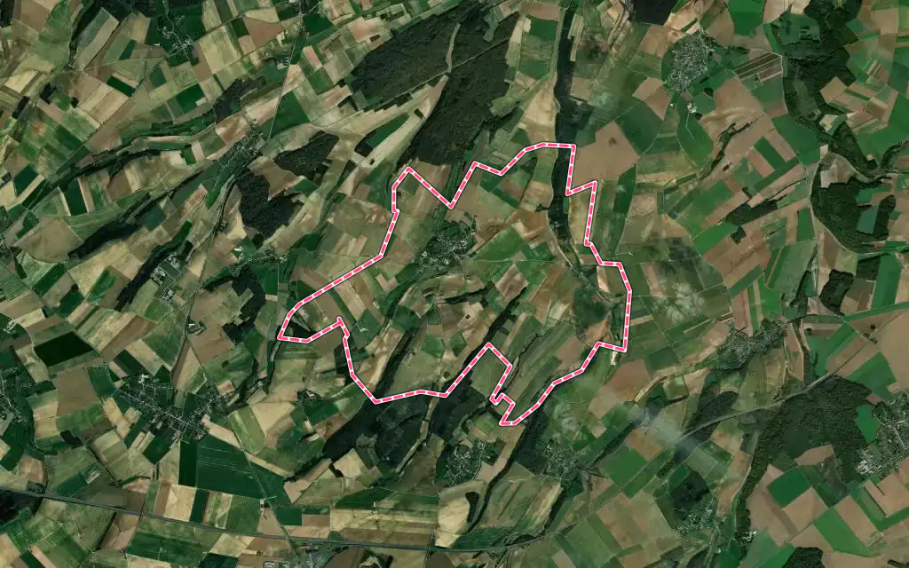 Vue satellite de Saint-Aubin-Montenoy avec ses contours administratifs