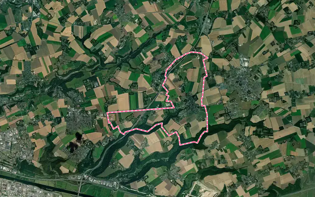 Vue satellite de Saint-Aubin-Routot avec ses contours administratifs