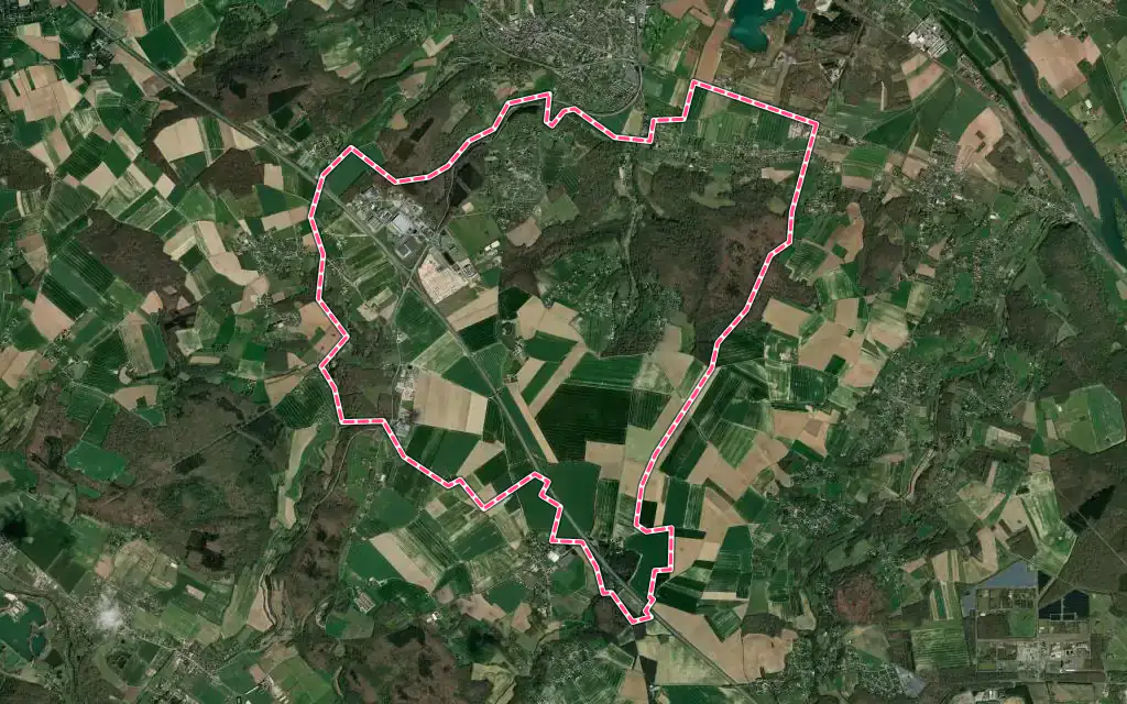 Vue satellite de Saint-Aubin-sur-Gaillon avec ses contours administratifs