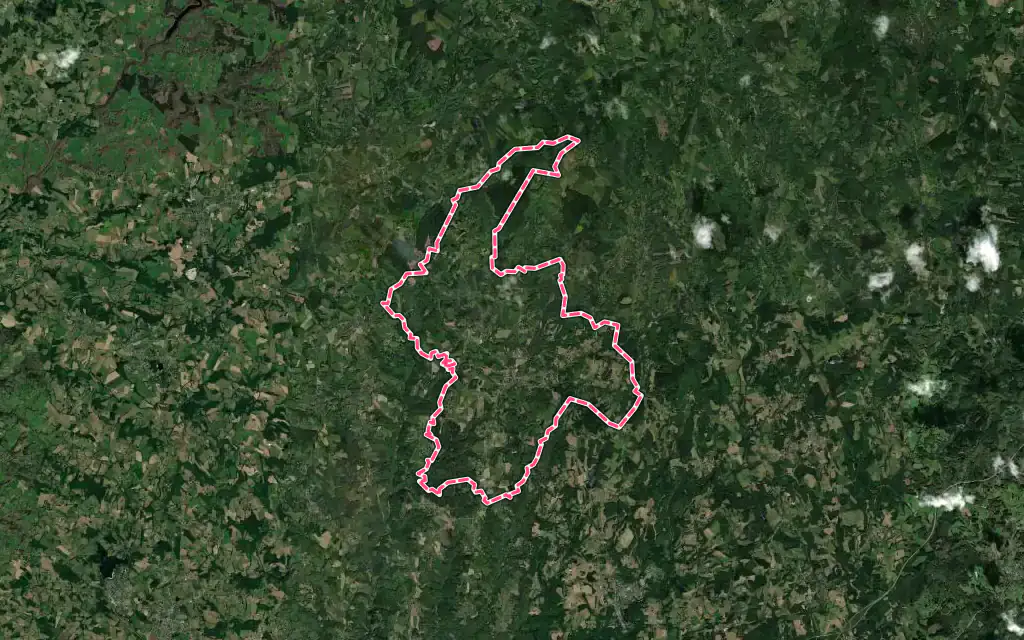 Vue satellite de Saint-Augustin avec ses contours administratifs