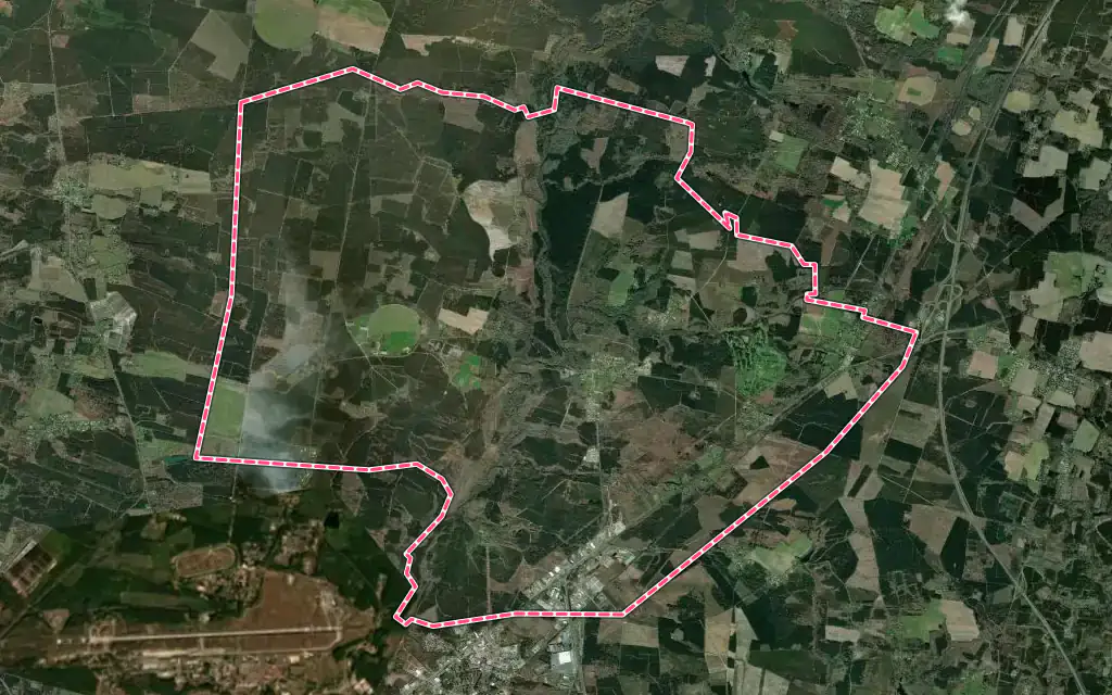 Vue satellite de Saint-Avit avec ses contours administratifs