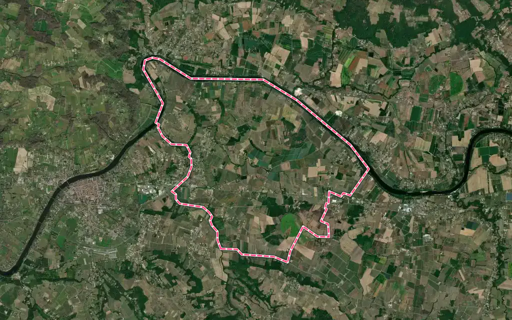 Vue satellite de Saint-Avit-Saint-Nazaire avec ses contours administratifs