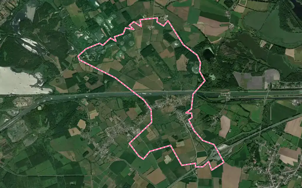 Vue satellite de Saint-Aybert avec ses contours administratifs