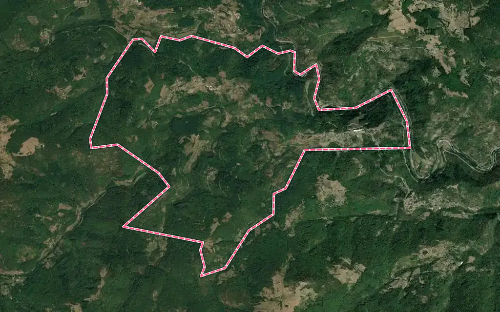 Vue satellite de Saint-Barthélemy-le-Meil avec ses contours administratifs