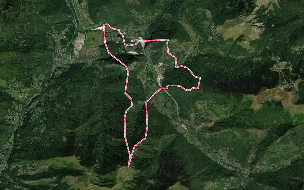 Vue satellite de Saint-Béat-Lez avec ses contours administratifs