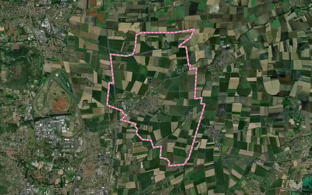 Vue satellite de Saint-Beauzire avec ses contours administratifs