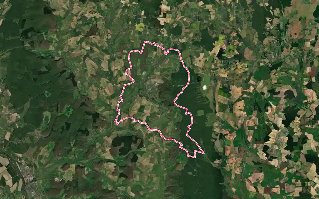 Vue satellite de Saint-Benin-d'Azy avec ses contours administratifs