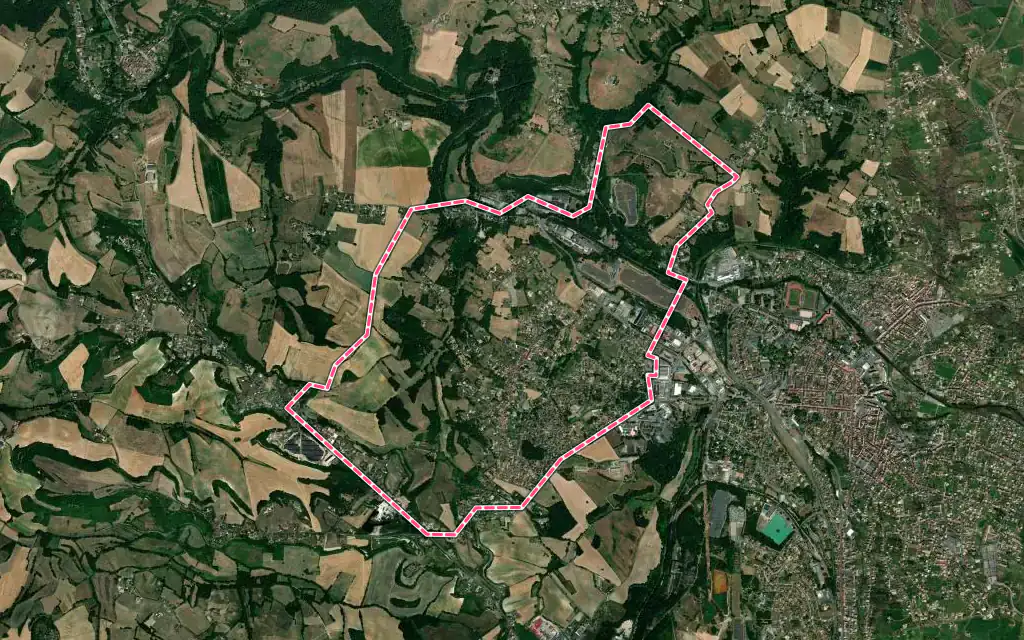 Vue satellite de Saint-Benoît-de-Carmaux avec ses contours administratifs