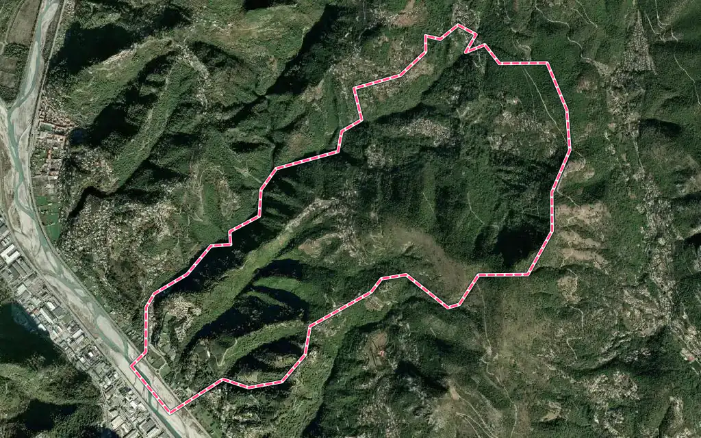 Vue satellite de Saint-Blaise avec ses contours administratifs