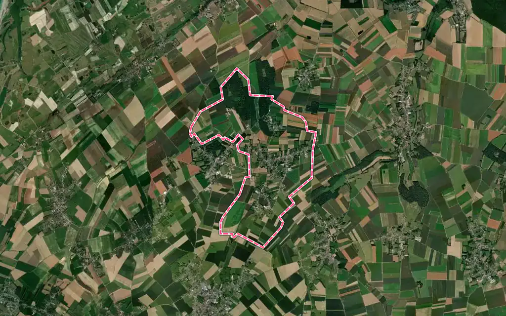 Vue satellite de Saint-Blimont avec ses contours administratifs