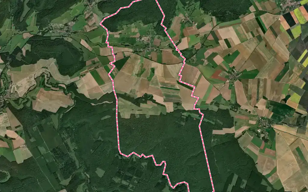 Vue satellite de Saint-Blin avec ses contours administratifs