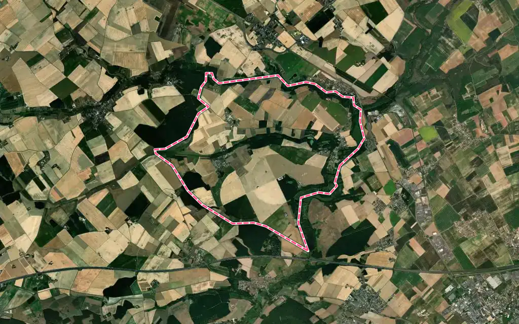 Vue satellite de Saint-Bohaire avec ses contours administratifs