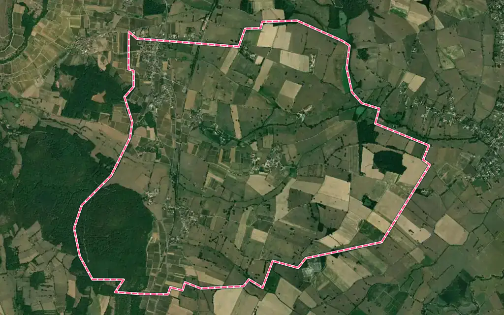 Vue satellite de Saint-Boil avec ses contours administratifs