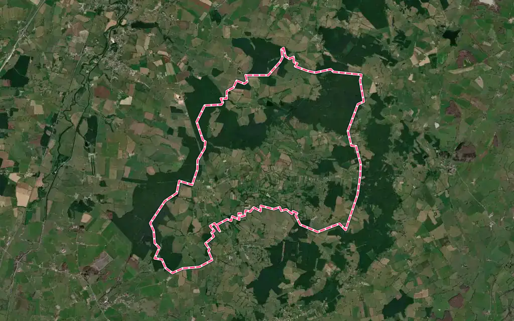 Vue satellite de Saint-Bonnet-de-Vieille-Vigne avec ses contours administratifs