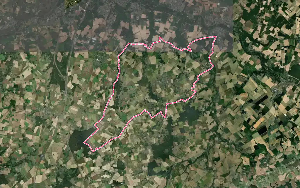 Vue satellite de Saint-Branchs avec ses contours administratifs