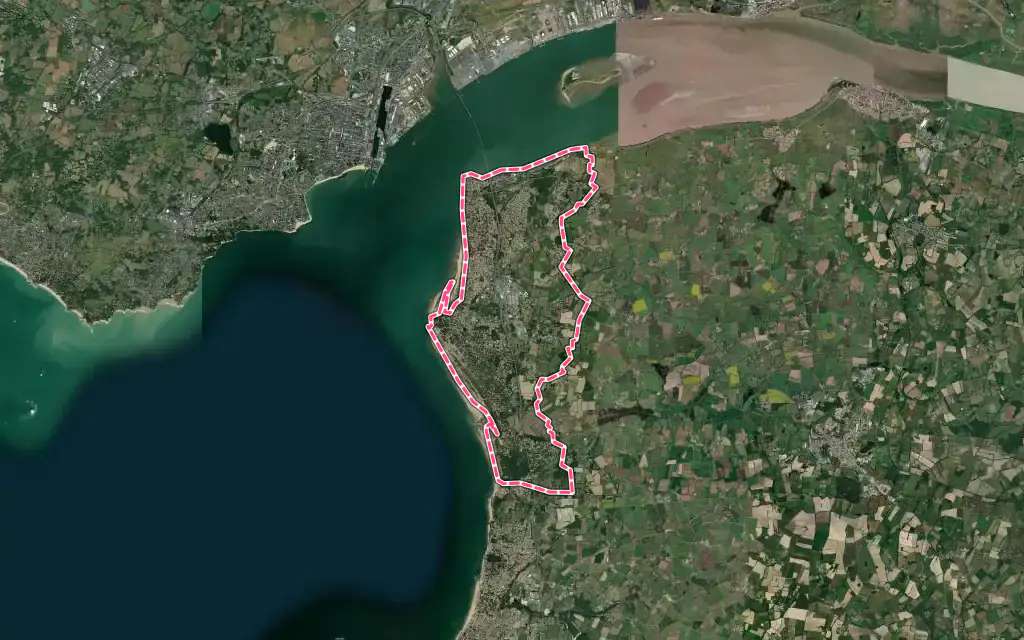 Vue satellite de Saint-Brevin-les-Pins avec ses contours administratifs
