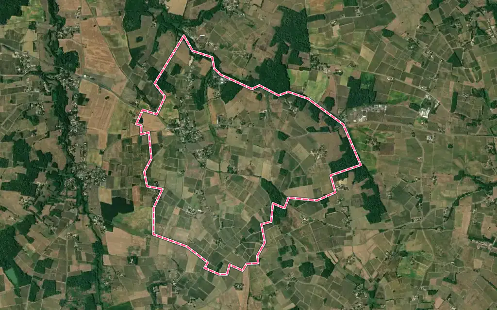 Vue satellite de Saint-Brice avec ses contours administratifs