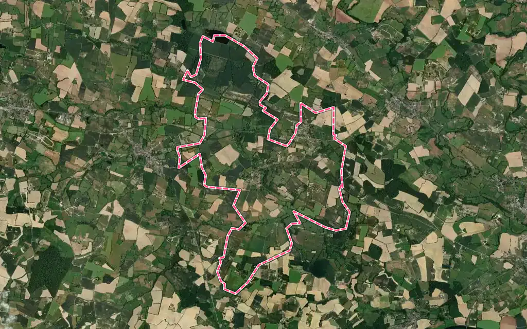 Vue satellite de Saint-Brice avec ses contours administratifs