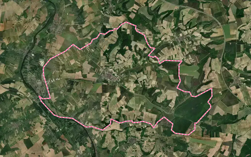 Vue satellite de Saint-Bris-le-Vineux avec ses contours administratifs