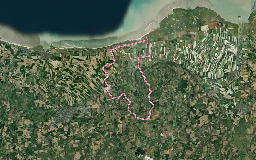 Vue satellite de Saint-Broladre avec ses contours administratifs