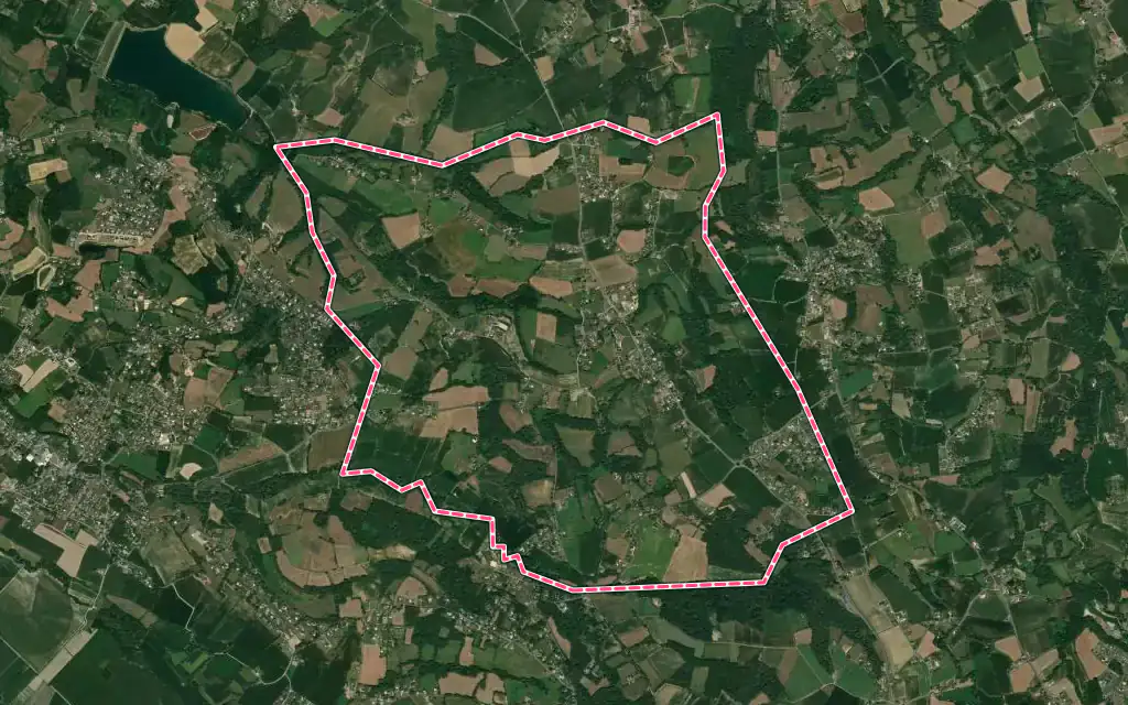 Vue satellite de Saint-Castin avec ses contours administratifs