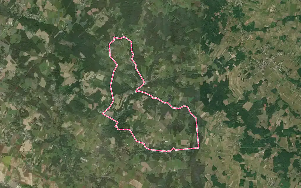 Vue satellite de Saint-Césaire avec ses contours administratifs