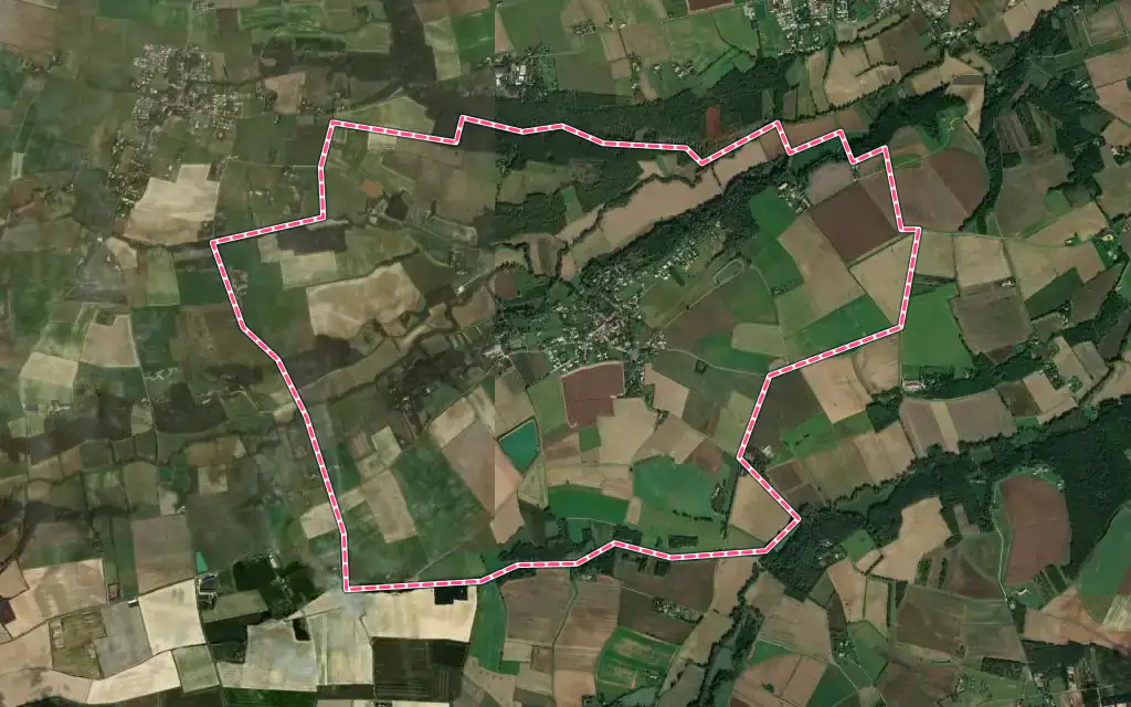 Vue satellite de Saint-Cézert avec ses contours administratifs