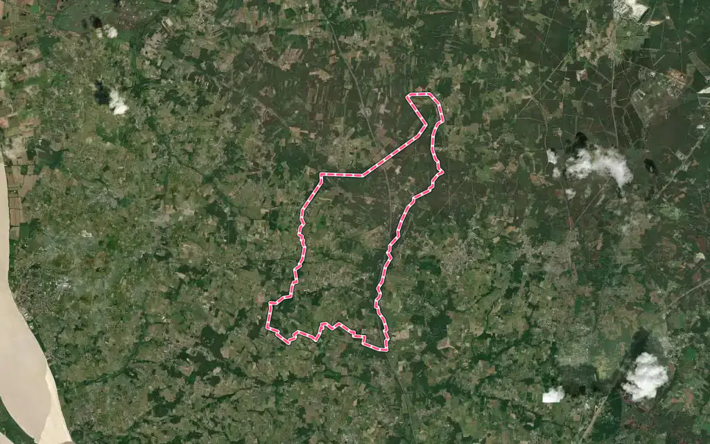 Vue satellite de Saint-Christoly-de-Blaye avec ses contours administratifs