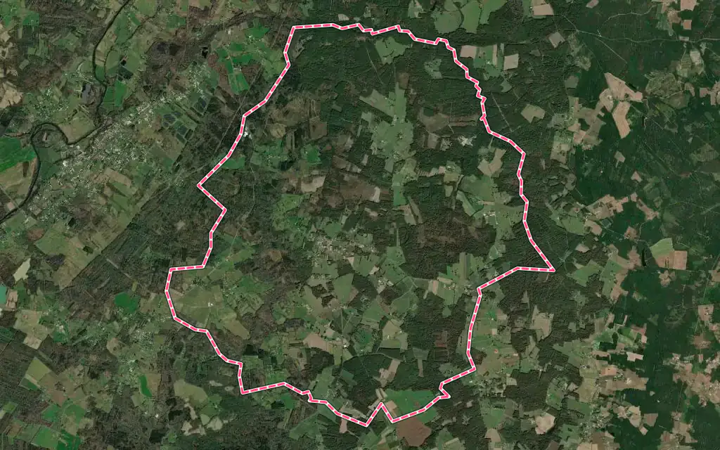Vue satellite de Saint-Christophe-de-Double avec ses contours administratifs