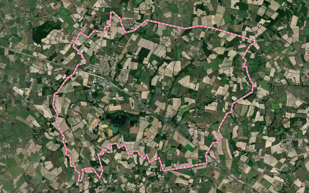 Vue satellite de Saint-Christophe-du-Ligneron avec ses contours administratifs