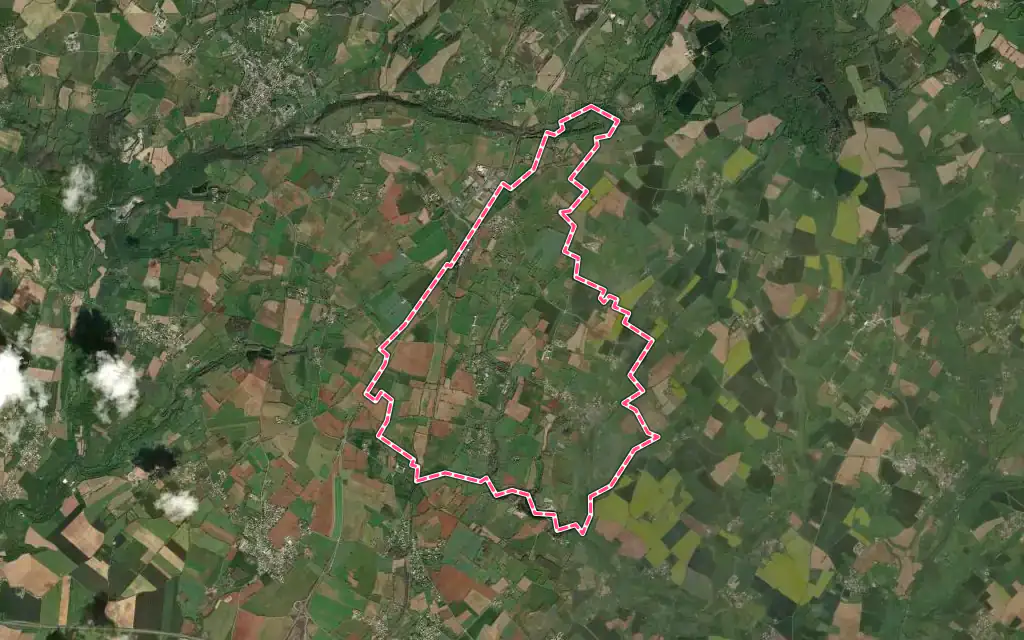 Vue satellite de Saint-Christophe-sur-Roc avec ses contours administratifs