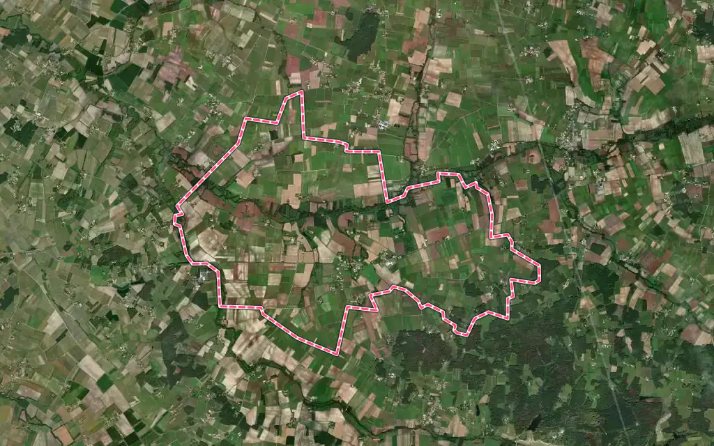 Vue satellite de Saint-Ciers-Champagne avec ses contours administratifs