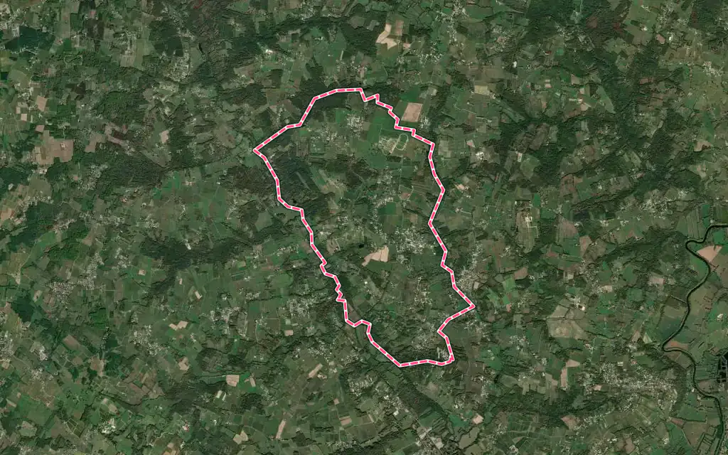 Vue satellite de Saint-Ciers-d'Abzac avec ses contours administratifs