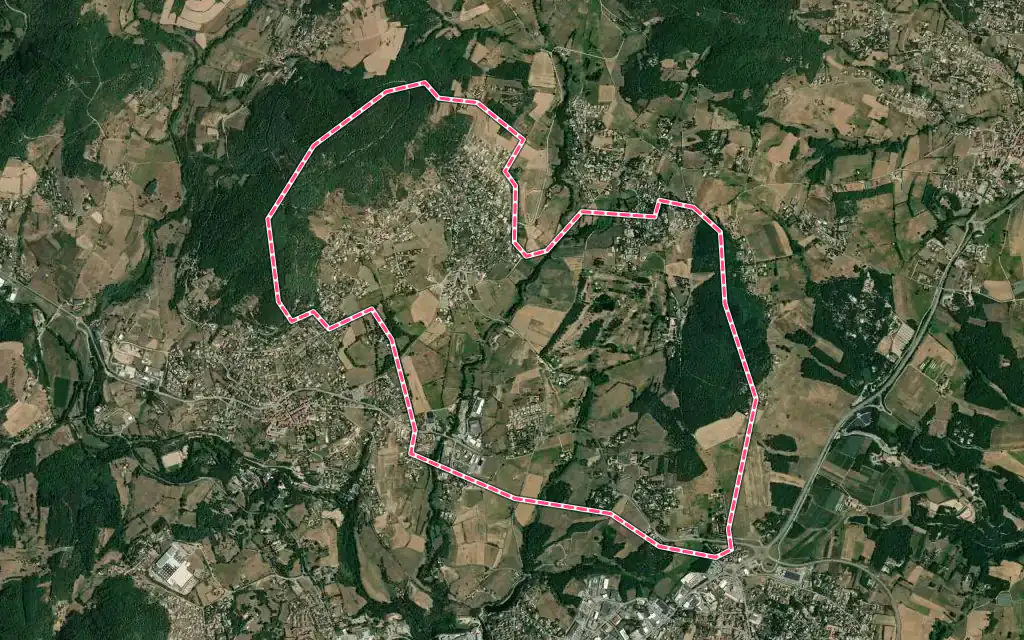 Vue satellite de Saint-Clair avec ses contours administratifs