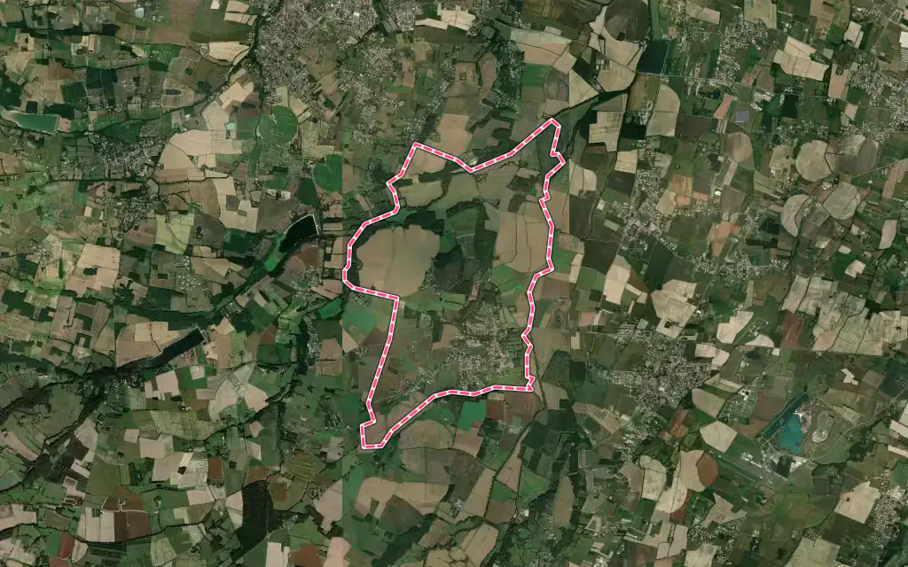Vue satellite de Saint-Clar-de-Rivière avec ses contours administratifs
