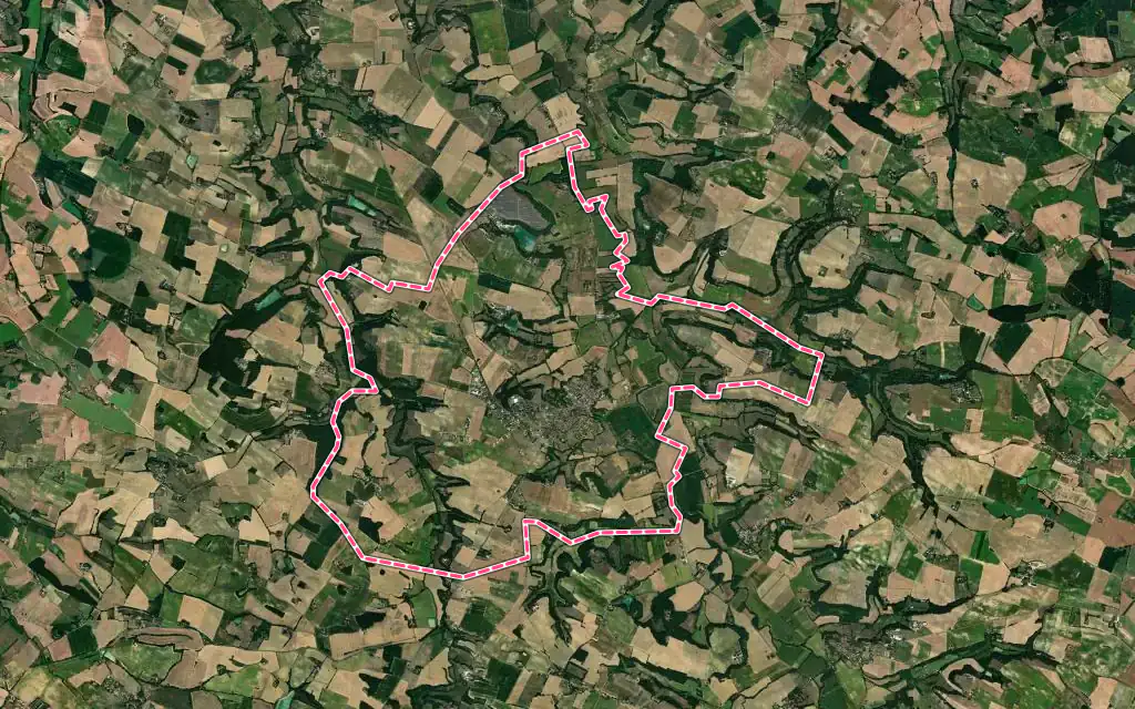 Vue satellite de Saint-Clar avec ses contours administratifs
