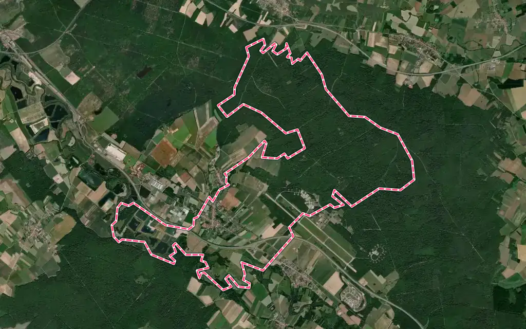 Vue satellite de Saint-Clément avec ses contours administratifs