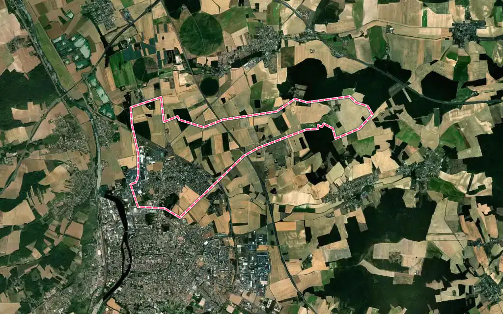 Vue satellite de Saint-Clément avec ses contours administratifs