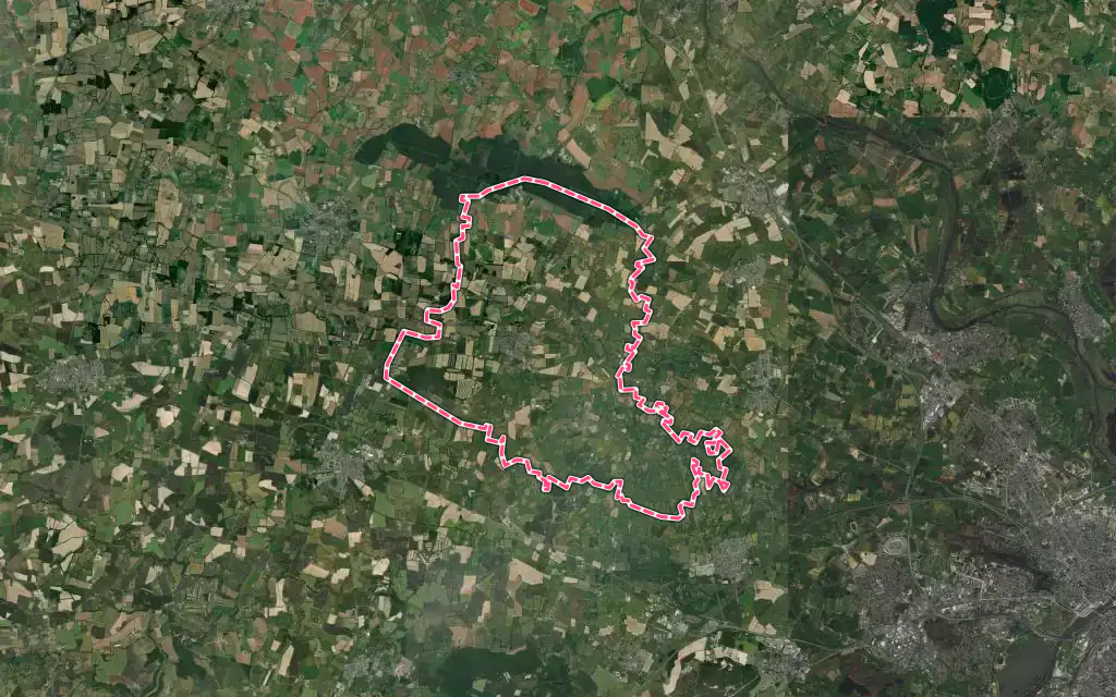 Vue satellite de Saint-Clément-de-la-Place avec ses contours administratifs