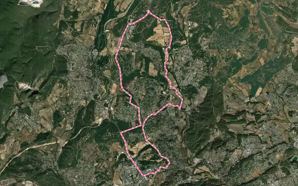 Vue satellite de Saint-Clément-de-Rivière avec ses contours administratifs