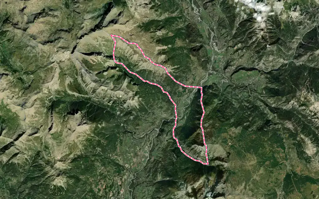 Vue satellite de Saint-Clément-sur-Durance avec ses contours administratifs