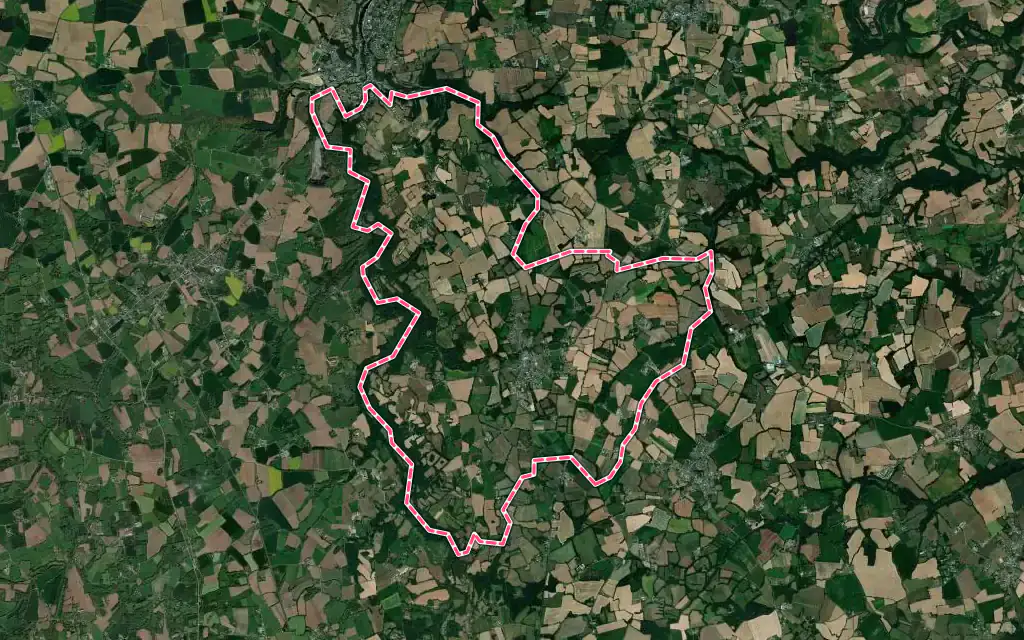 Vue satellite de Saint-Clet avec ses contours administratifs