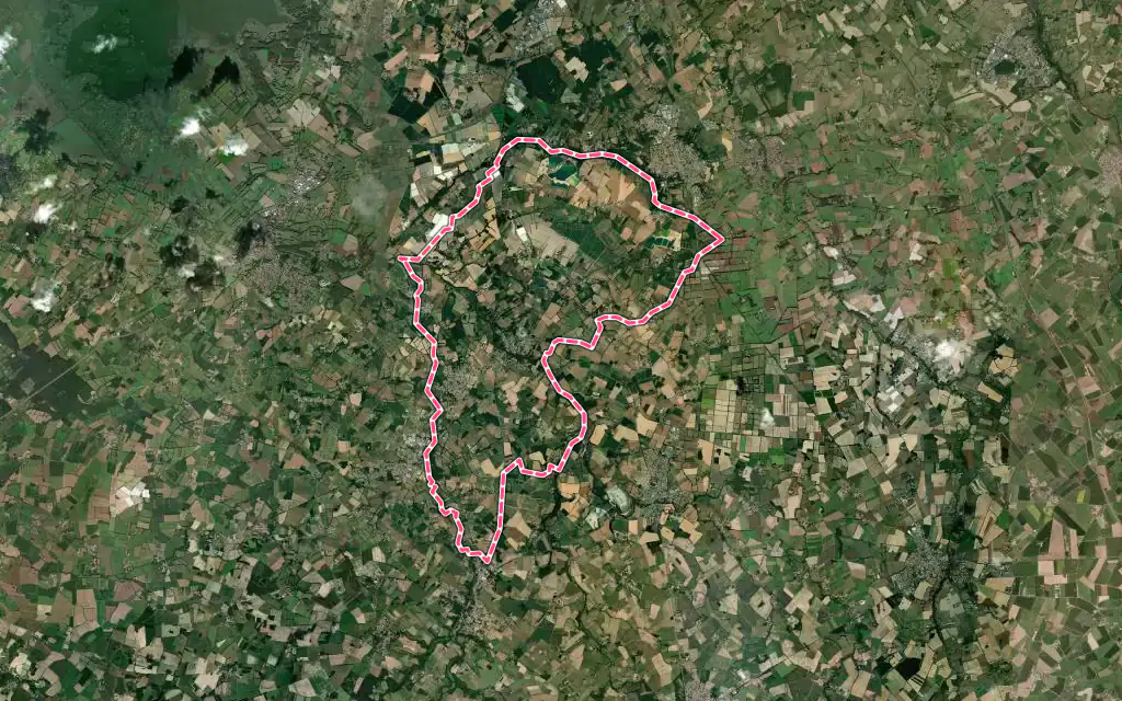 Vue satellite de Saint-Colomban avec ses contours administratifs